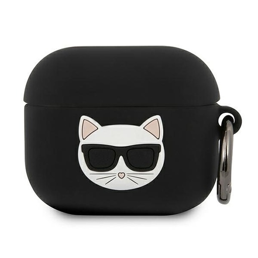 Apple AirPods 3 (Schwarz) Karl Lagerfeld Choupette Head Hülle - KLACA3SILCHBK