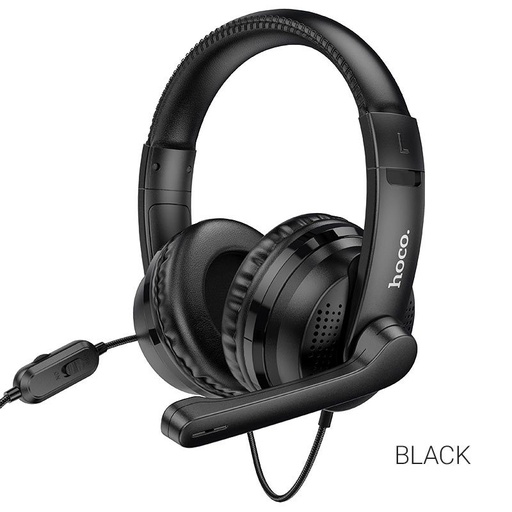 Hoco W103 kabelgebunden Kopfhörer omnidirektional mit Mikrofon, 3,5 mm-es mit Anschluss, 1,2 Meter mit Kabel, schwarz