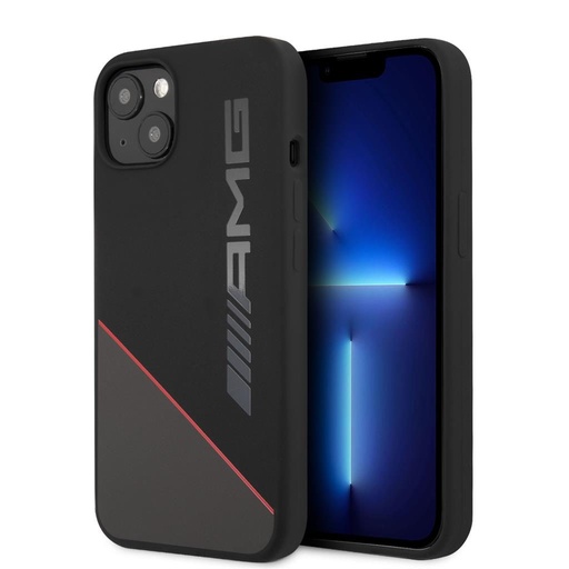 Apple iPhone 13 Mini AMG Silikon Backcover (schwarz/rot) - AMHCP13SRGDBK