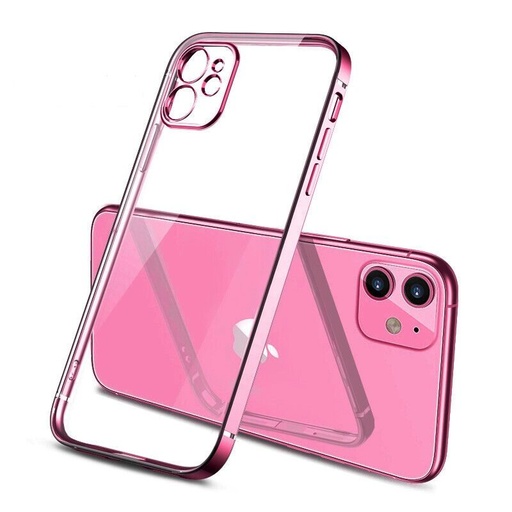 Apple iPhone 14 Pro Max electroplate mit Kameraschutz Silikon Backcover (Rosa)