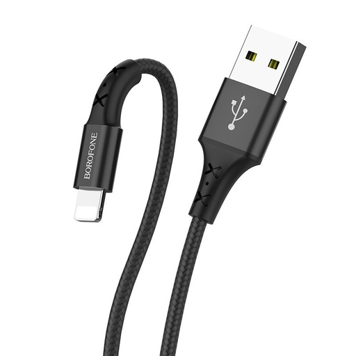 Borofone BX20 lightning Kabel, Stoff, 2A, 1m, schwarz
