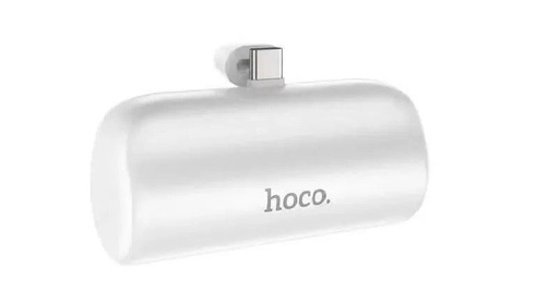 HOCO J106 5000 mAh mit Kapazität kompakt powerbank, type-c mit Anschluss, mit Aufsteller weiß
