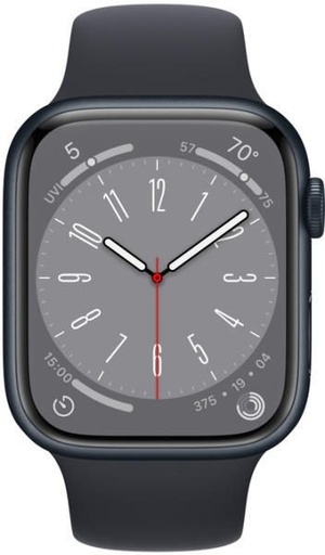 Apple Watch Series 8 GPS 45MM nachtschwarz Aluminiumhülle nachtschwarz Sportarmband (MNP13CM/A)