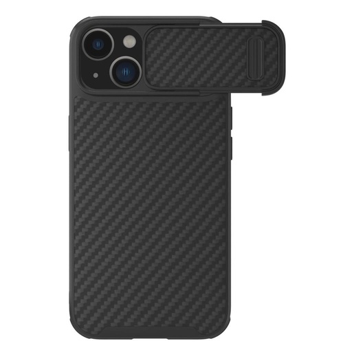 Apple iPhone 14 Nillkin Synthetic S magsafe Carbon gemustert hart Backcover (Schwarz)