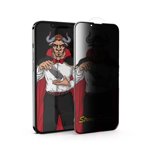 Apple iPhone 15 Pro OX Warrior Mr. Magic privacy Blickschutz Panzerglas transparent (schwarz Rahmen)