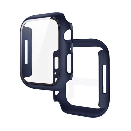 Apple Watch 7 41mm / Watch 8 41mm Hoco WS3 Shadow Hülle integriert mit Panzerglas (Blau)