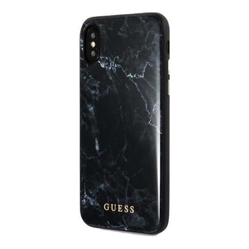 Apple iPhone X / XS Guess Marble Hülle (Schwarz) - GUHCPXHYMABK