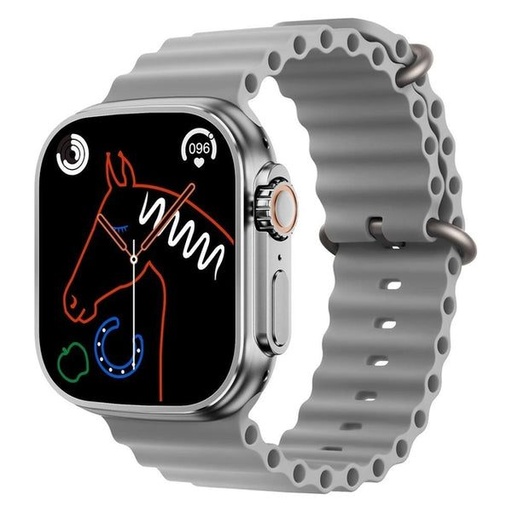 XO M8 Pro Smartwatch (Silber) – 1.96", 49 mm, Anrufannahme, kabellos Laden